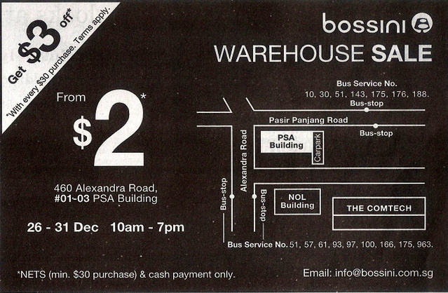 Bossini Warehouse Sale