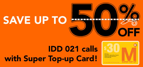 M1 $130 value Super Top Up Card for $30